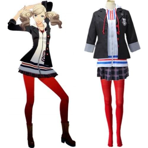 Ann Takamaki Cosplay Persona 5 Cosplay Anne Costume Full Set Uniform Jacket Shirt Skir Vest party Halloween Carnival