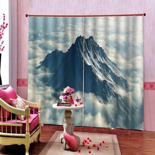 Beautiful Snow Mountain Window Curtain Digital Print For Living room Bedroom Blackout Sunshade Window Drapes Custom any size