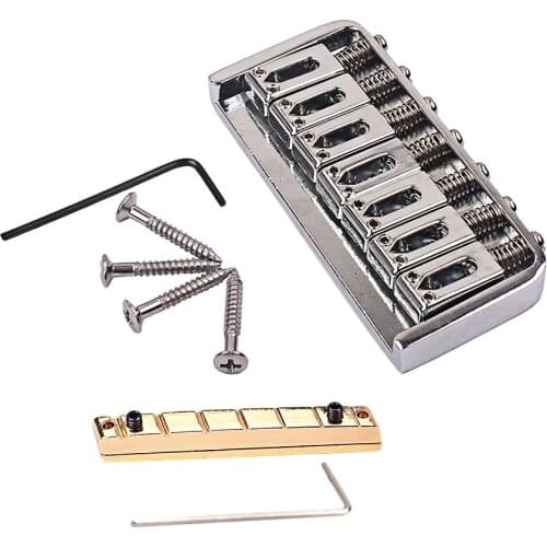 Finest DIY 7 Strings Guitar Zinc Alloy Bridge Tailpiece With Brass Nut Set