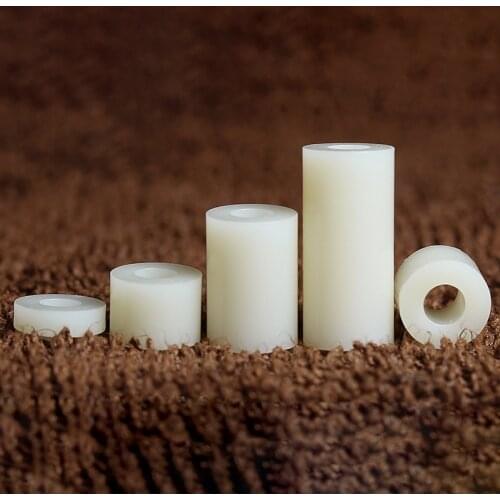 M5 M6 M8 White Round Nylon threadless Plastic Spacer ABS Standoff Washer Non-Threaded PCB Board Screw Bolt
