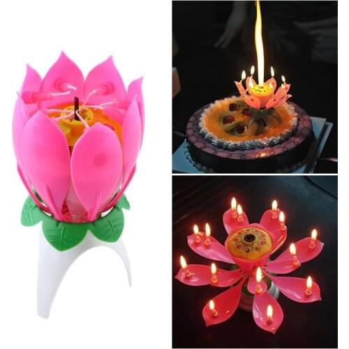 Joy Singing Music Birthday Candle Monolayer Lotus Candle Flowering Music Candle LBShipping