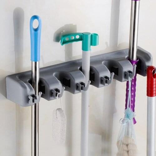 Wall Mount Tidy Mop Organizer Space Saving Kitchen Storage Home Bathroom Broom Holder Closet Magic Garage Hanger Garden Tool