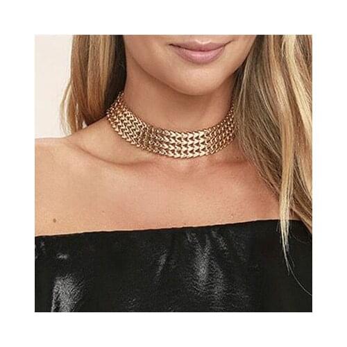 Wholesale Jewelry -- Gold Color Retro Short Torques Collar Necklaces for Women Fashion Europe Jewelry