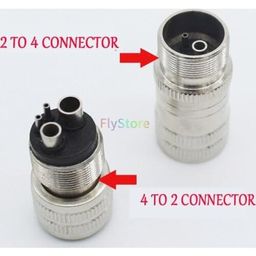 Dental High Speed Handpiece Turbine Adapter from 4 Holes to 2 Holes Changer Connector Tool for Air Motor Teeth Whitening