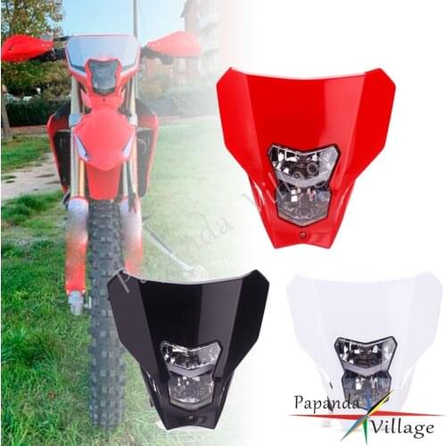 Supermoto Redmoto Dual Sport Headlamp Motocross Enduro Headlight E13 H7 12V 35W HI/LO Beam for Honda CRF 250 450 110 125 R RX F