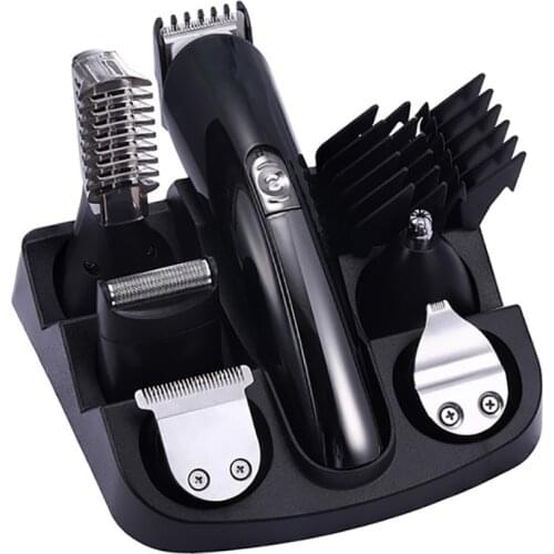 Beard Trimmer, Hair Clipper, Ear and Nose Trimmer, Body Groomer, Detail Trimmer, Rechargeable, with Carbon Steel Razor