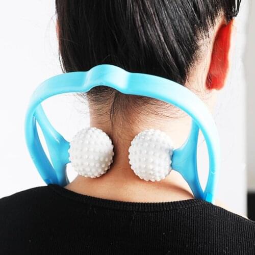 Upgrade Pressure Point Neck Massager U Shaped Plastic Hand-Hold Muscle Massage Tool for Pain Relief
