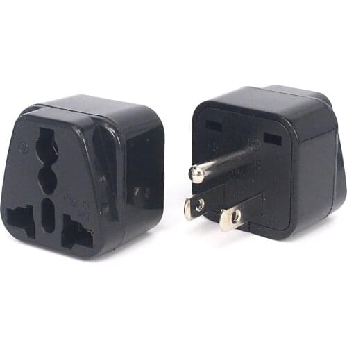 USA, Canada Universal Travel Plug Adapter (Type B) -Convert Europe, UK, India, Australia to American Socket - Round to Flat Pin
