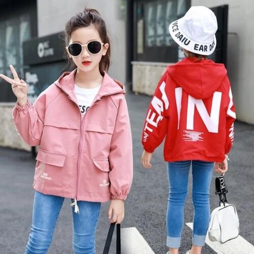 Autumn Waterproof Windbreaker Baby Girl Trench Coat Kids Long Sleeve Jackets Children Clothing For Girls Fashion Outwear 2T-12Y