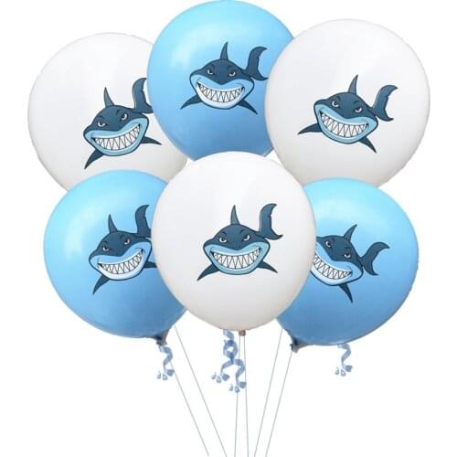 12pcs 12inch Shark Latex Balloons Marine Theme Party Balloons Birthday Party Decorations Kids Wedding balloons Animal Globos