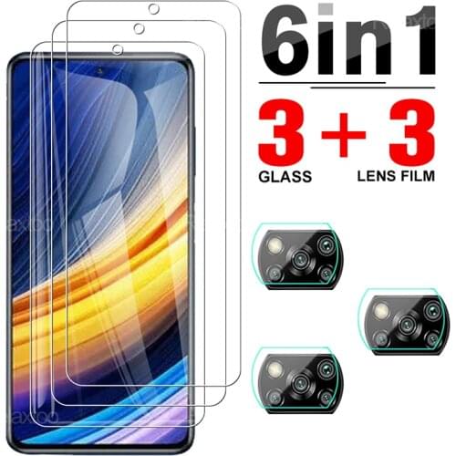 6 In 1 Full Cover Tempered Glass Protector For Xiaomi Poco X3 Pro Camera Lens Protective Glass For Poko Poxo PocoX3 X3Pro 6.67"