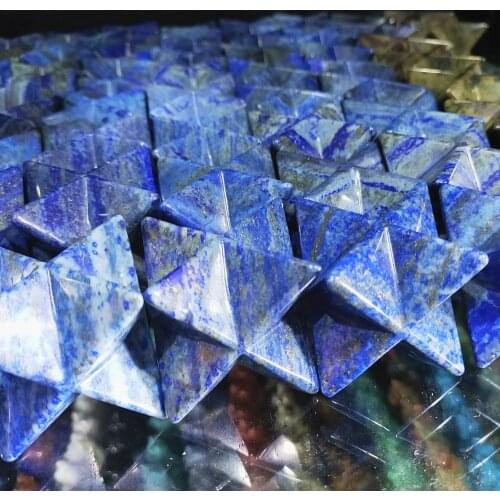 100g Natural lapis lazuli crystal quartz Merkaba Stars blue Lazurite Merkabah Pendant Energy Minerals Jewelry Necklace Healing