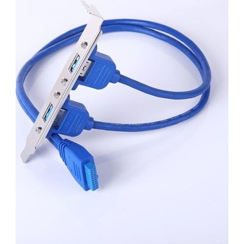 20 Pin to Dual USB3.0 Baffle Extension Cable 50cm Baffle Adapter High Speed USB 3.0 Back Panel Expansion Bracket For PC Computer