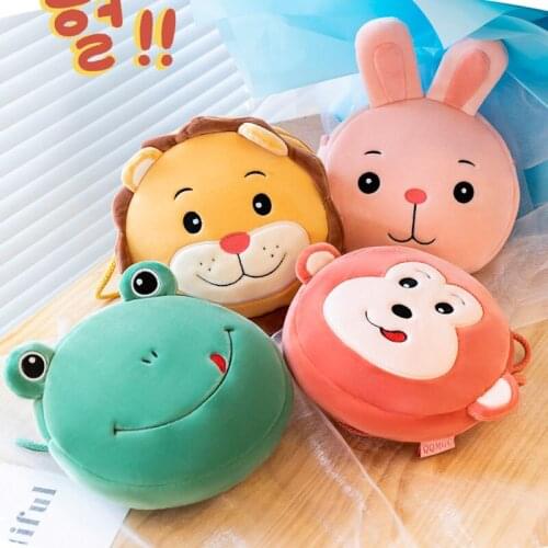 20CM Cute Animal Childrens Plush Purses Fanny Fruit Pack Girls Messenger bag Color Cartoon Coin Purse Travel Purses for kids