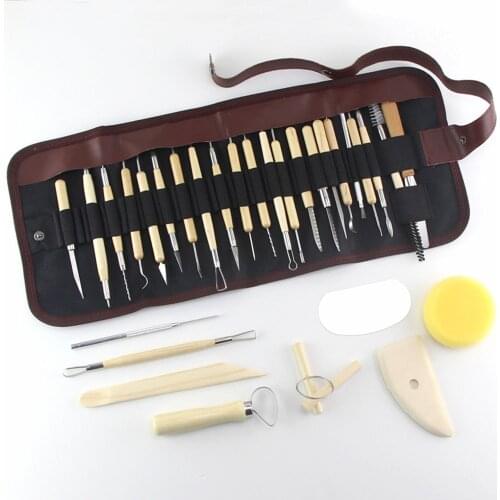 22/31Pcs Arts Crafts Clay Sculpting Tools Set For Modeling Carving Tool kit Pottery & Ceramics Wooden Handle Modeling Clay Tools