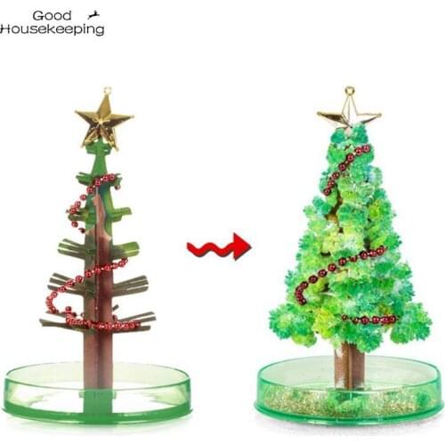3 Types 14cm Magic Growing Christmas Tree DIY Fun Xmas Gift Toy for Adults Kids Home Festival Party Decor Props Mini Tree