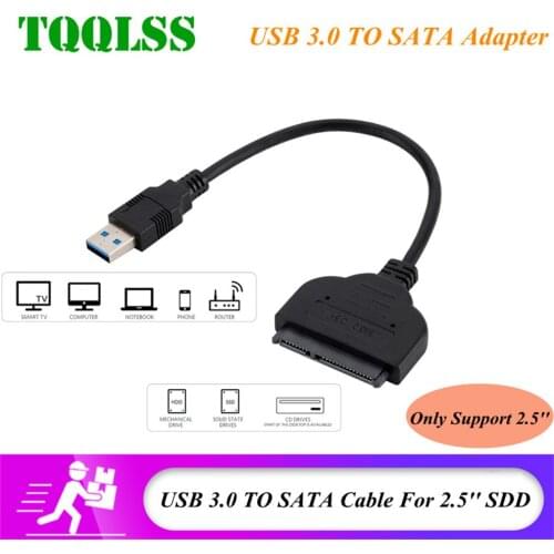 TQQLSS USB 3.0 to 22pin SATA cable adapter SATA converter SATA to USB 3.0 supports 2.5-inch SATA III hard drive converter