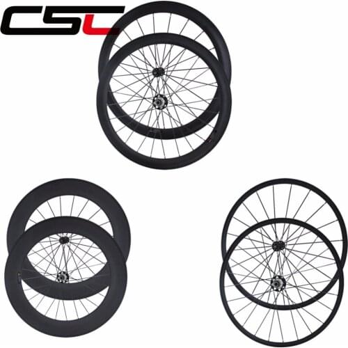 CSC 700C RIM 25mm wide 38mm/50mm/60mm/88mm carbon clincher tubular wheels Road bike with Powerway R51 Hub for bicycle wheelsets