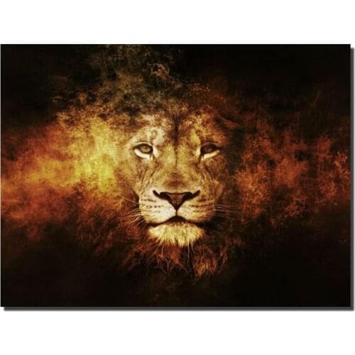 DIY 5D Diamond Painting Lion,Full Square Drill Embroidery Kit Art Paint with Diamonds Home Décor Wall Decoration