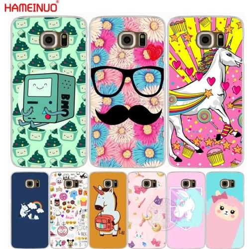 HAMEINUO Unicorn Saw Clouds Rainbow Funny cell phone case cover for Samsung Galaxy S7 edge PLUS S8 S6 S5 S4 S3 MINI