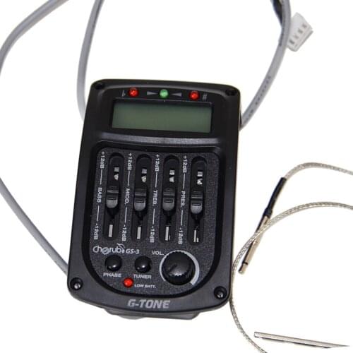 Cherub Acoustic Guitar Preamp GS-3 4 Band EQ with Phase and LCD Chromatic Tuner Acoustic Guitar Pickups guitar pick holder