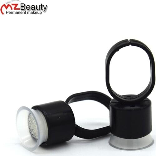 Tattoo Supply Ring Cups Tools Microblading Pigment Holder Permanent Makeup Disposable Finger Ink Cup With Sponge Accessories