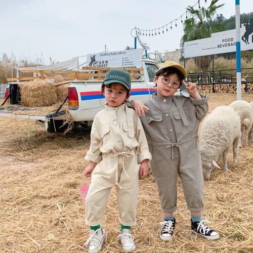 Kids' One-Piece Suit 2020 Spring New Model Childrens Jumpsuit for Boys and Girls Korean Loose One-Piece Clothes
