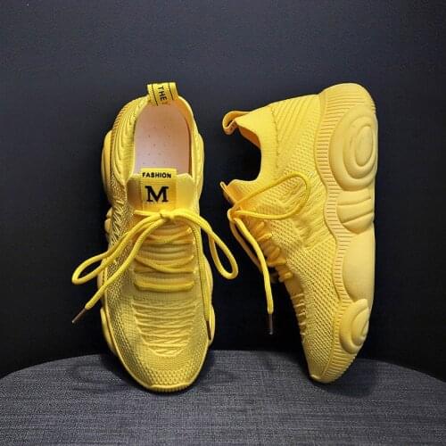 Fashion Women Sneakers Yellow Beige Black Platform Women Shoes Thick Bottom Casual Shoes Women Breathable Mesh Pink Basket Femme
