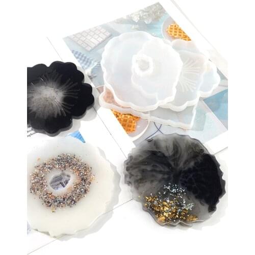 DIY Round Irregular Coaster Silicone Resin Mold Epoxy Craft Cup Holder Stand Mould For Jewelry Making Molde Silicona Epoxi