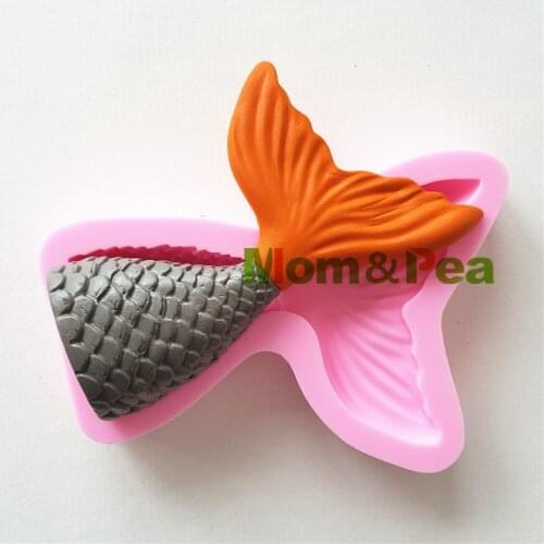 Mom&Pea 1210 M Free Shipping Fish Tail Silicone Mold Cake Decoration Fondant Cake 3D Mold Food Grade