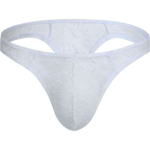Mens 2021 Sexy Panties Transparent Underwear Men Briefs Hollow Out Lace Underpants G string Intimates