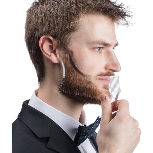 Men Beard Shaping Tool Trimming Shaper Hair Beard Trim Template Comb Shaving Stencil Template Pocket Mustaches Comb Styling Tool