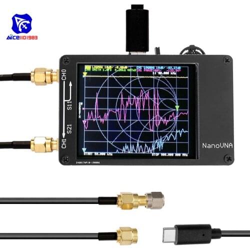Diymore NanoVNA Vector Network Analyzer Kit MF HF VHF UHF Antenna Analyzer Measuring S Parameters 50KHz-300MHz 2.8" Touch Screen