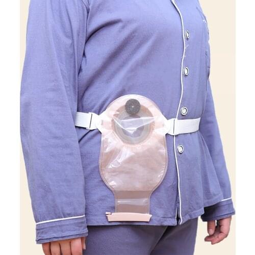 1 Set Ostomy Fix Ring and Belt Colostomy Bag Assistance Tool Suitable waist 100cm Fix Ring Diameter 8.5cm White Color