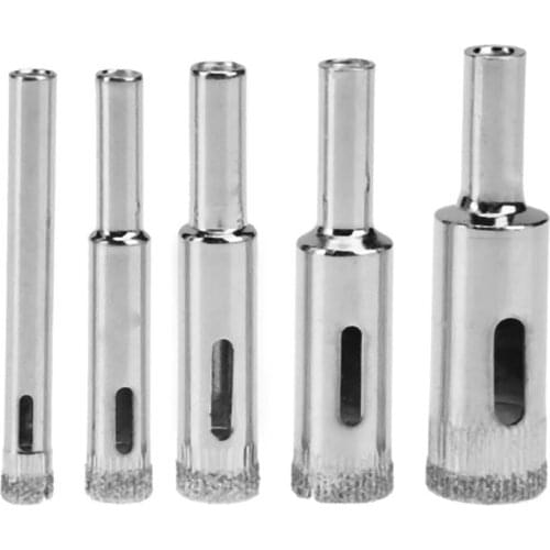 5pcs Diamond Coated Core Hole Saw Drill Bit Set Tools For Tiles Marble Glass Ceramic Cut Bit Tool 6/8/10/12/14mm