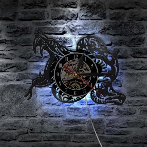 Snake Art Aesthetic Decoration Clock Wildlife Animal Home Decor Serpent Vinyl Record Wall Clock Modern Design Snake Lovers Gift