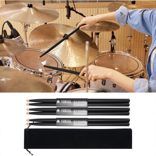 New Black 5A Drum Sticks Classic Maple Wood Drumsticks With Carrying Bag Professional Musical Instruments for Adults Kids