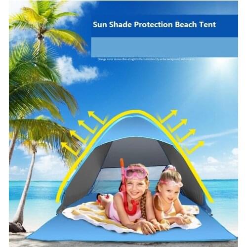 Outdoor Camping Multicolor Double Single-Layer Portable Foldable Simple Quick-opening Sunscreen Waterproof Beach Tent