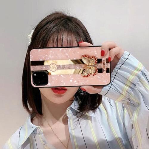 Luxury 3D Inlaid Butterfly Phone Case Women for IPhone X XR XS 12 Mini 11 Pro Max Cover for IPhone 7 8 Plus Shockproof Case
