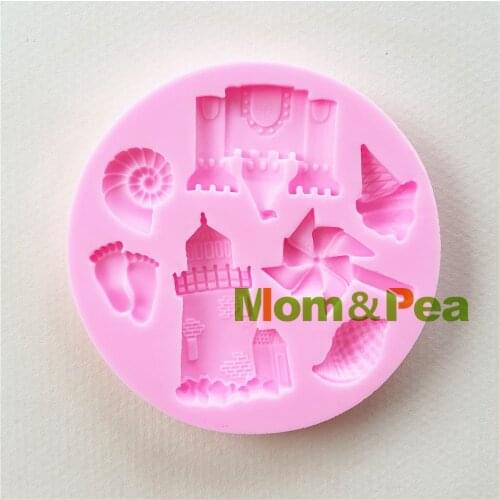 Mom&Pea 1093 Free Shipping Castle Silicone Mold Cake Decoration Fondant Cake 3D Mold Food Grade