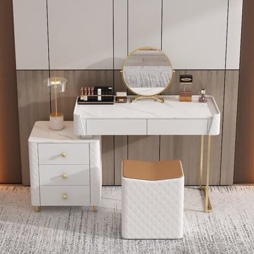 Light The Luxury of Rock Plate Small Family Model Bedroom Dresser Telescopic Contemporary and Contracted Makeup Table Ready