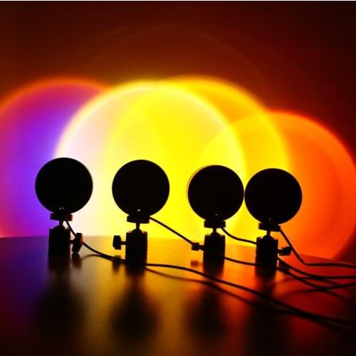 Sunset Projector Lamp Floor Lamp Rainbow Atmosphere Led Night Light for IG Home Bedroom Background Wall Decoration Table Lamp