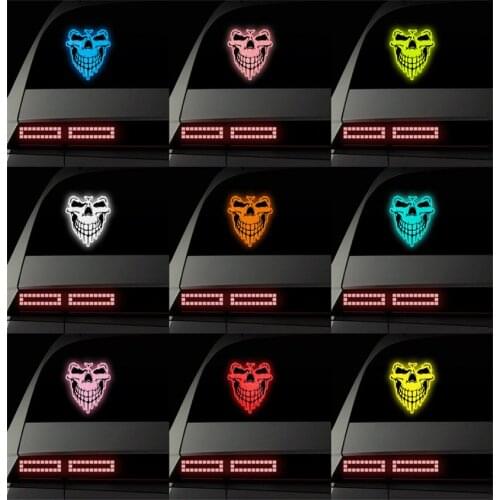 17.7*15.9cm Car Sticker and Decal Skull Reflective Sticker Car Styling Decor Safety Warning Auto Window Bumper Body Stickers