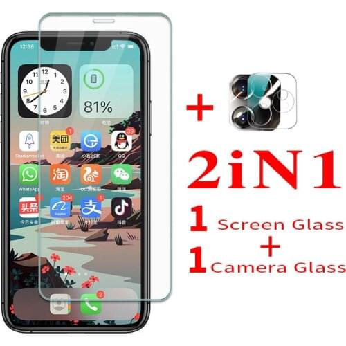 2 in1 For iphone 11 12 Camera Lens Film Protective Glass for iphone 12 pro max 12 mini Tempered Glass screen Protectors ipone hd