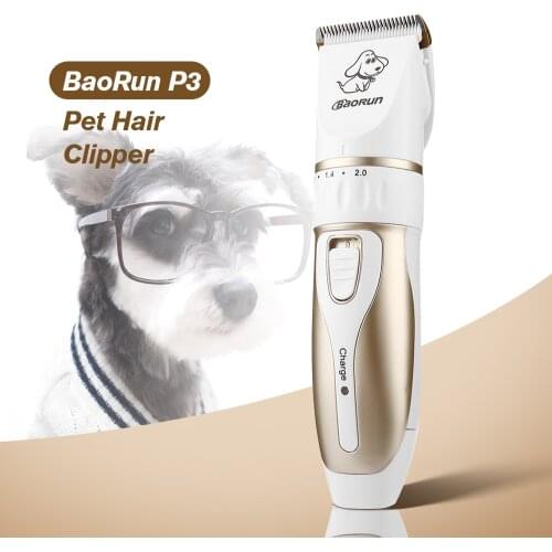 2019 BaoRun P3 EU/US Plug Professional Pet Electric Hair Clipper Dog Cat Grooming Clippers Rechargeable Dog Hair Trimmer Cutters