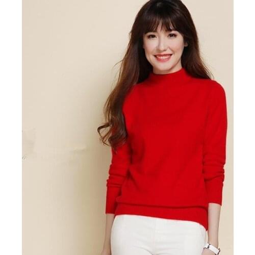 2020 Cashmere Blended Knitted Sweater Women Tops clothing Autumn Winter Female Turtleneck long Sleeve Pullover Sweater