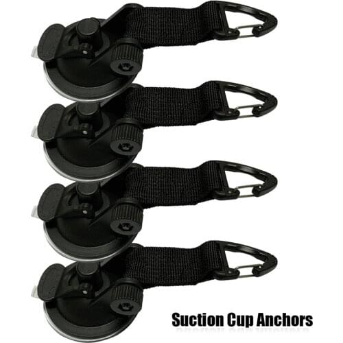 4Pcs Suction Cup Anchor Securing Hook Tie Down,Camping Tarp as Car Side Awning, Pool Tarps Tents Securing Hook Universal