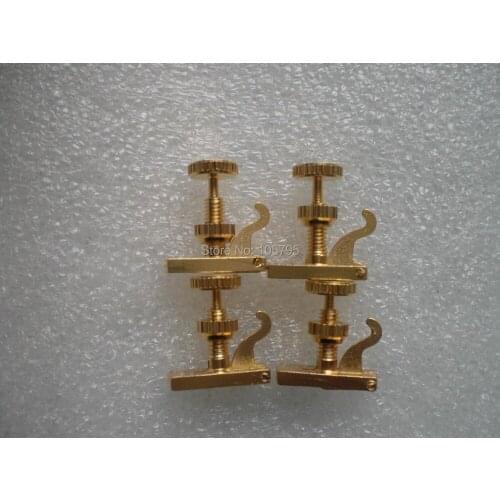 4 PCs Gold Color British Style Violin String Adjuster for 3/4 to 4/4