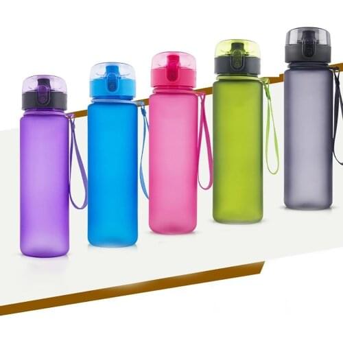 400ml/560ml Frosted Portable Leak Proof Outdoor Travel Sports Water Cup Bottle for camping running hiking cycling boating clamb