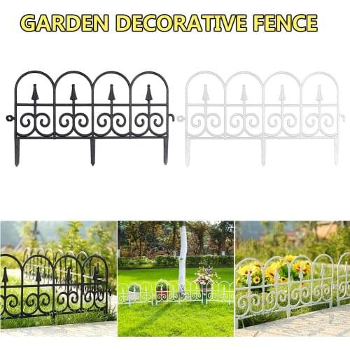 5PCS Garden Fence Garden Border Decorative Fence Edging Outdoor Plant Bordering Lawn Edging Fence For Yard Garden Decoration